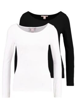 Femmes Vêtements Boutique 35 2Pack - T-Shirt À Manches Longues - Black/White
